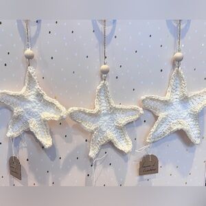 Handcrafted Sand and Gold Starfish Ornaments